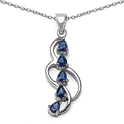 Malaika Sterling Silver Blue Sapphire Vintage Necklace