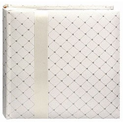 Pioneer Ivory Diamond Fabric with Ribbon Trim Cover Designer Page Memo Albums (Pack of 2)