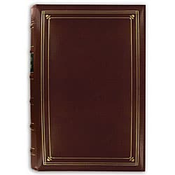 Pioneer European Bonded Red Leather 3-ring Bi-directional Memo Album with 60 Bonus Pockets