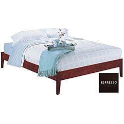 Simple Full-size Espresso Platform Bed