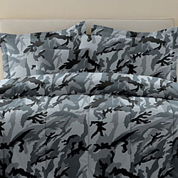 Camo Print 3-piece Blue Comforter Set