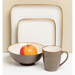 Sango Pristine Mocha Square 16-piece Dinnerware Set