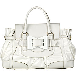 Gucci Queen White Coated Twill Medium Satchel