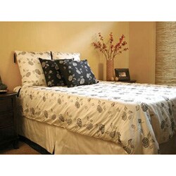 Black and White 6-piece Soho Silk Bedding Set (India)