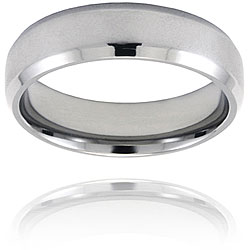 Men's Titanium Beveled-edge Brushed Ring (6-mm)