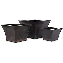 Flared Copper-finish Planters (Set of 3)