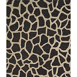 Hand-tufted Seville Giraffe Black Wool Rug (8' x 10')