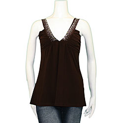 Twin Junior's Brown Sleeveless Top