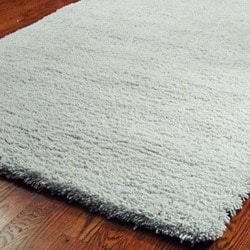 Hand-woven Solo Light Blue Shag Rug (3' x 5')