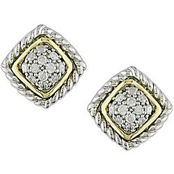 Silver and 10k Gold 1/4ct TDW Diamond Earrings (J-K, I3)