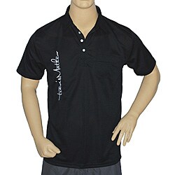 Travis Mathew Men's Black Overscript Golf Shirt