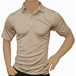 Travis Mathew Tan Double Swipe Polo Golf Shirt