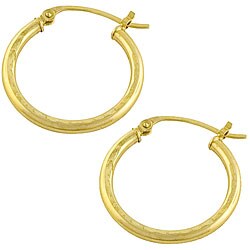 14k Yellow Gold 19 mm Hoop Earrings