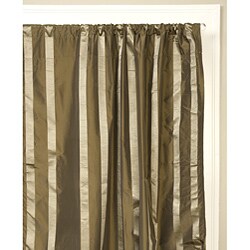 Coffee Silk Taffeta Ribbed Drapery Panel (India)