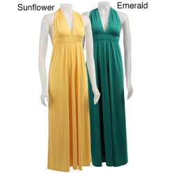Necessary Objects Junior's Solid Loop Back Maxi Dress