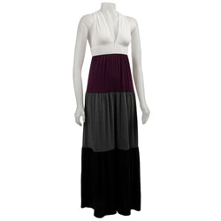 Necessary Objects Junior's Colorblock Maxi Dress