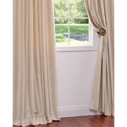 Signature Pearl White 108-inch Textured Silk Curtain