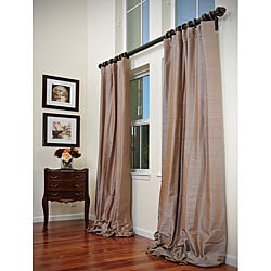 Signature Taupe Pewter 108-inch Textured Silk Curtain Panel