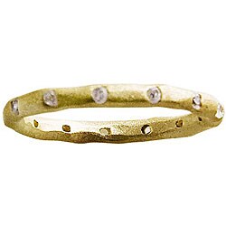 14k Goldplated Freeform Cubic Zirconia Eternity Band