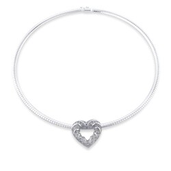 Sterling Silver 1/2ct TDW Diamond Heart Necklace (I-J, I3)