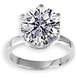 NEXTE Jewelry 14k White Gold Overlay Martini CZ Solitaire Ring