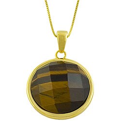 18k Gold over Silver Tiger's Eye Necklace