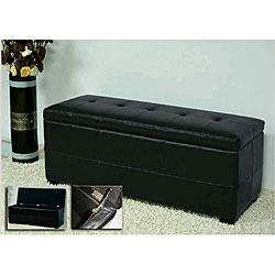Bi-cast Leather Storage Bench