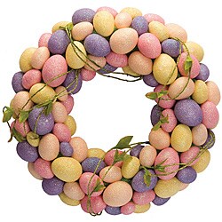 Glittered Egg Mixed Colors Small Wreath