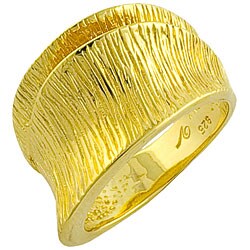 18k Gold over Silver Bold Hammered Ring