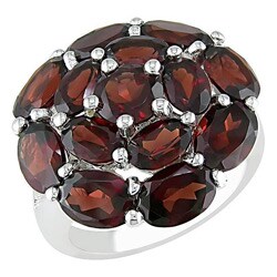 Miadora Sterling Silver Garnet Ring