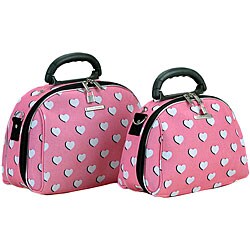 Luca Vergani Pink Heart 2-piece Cosmetic Case Set