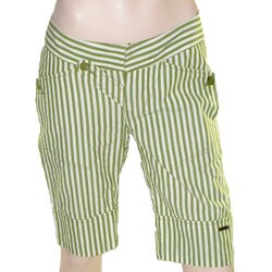 Fornarina Women's Green Striped Shorts