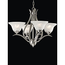 Satin Nickel Jungle Miniature 4-light Chandelier
