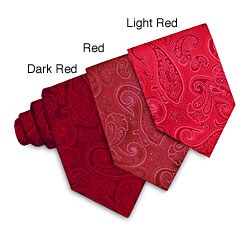 O.H.H.A. Red Paisley Woven Silk Tie