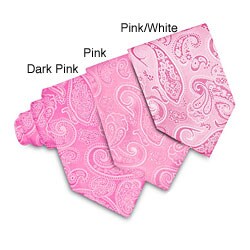 O.H.H.A. Pink Paisley Woven Silk Tie