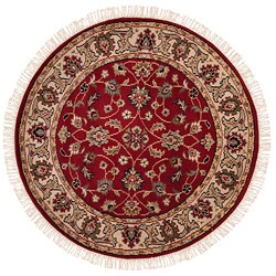 Hand-knotted Sarouk Wool Rug (5' Round)