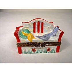Limoges Hand-painted Garden Bench Keepsake Box