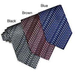 O.H.H.A. Zigzag Pattern Silk Tie