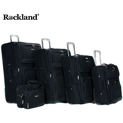 Rockland Grand Black 5-piece Expandable Luggage Set
