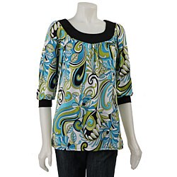 Remedy Women's Floral Print Cleo Neck Tunic Top