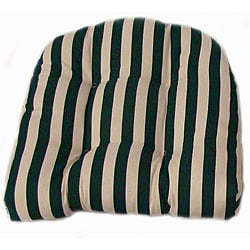 Green Stripe Indoor Wicker Chair Cushion