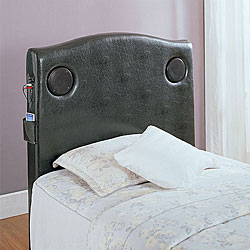 Dark Brown Upholstered MP3 Headboard