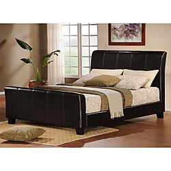 Tuscany Villa Dark Brown Upholstered Queen Sleigh Bed