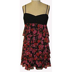 London Times Women's Floral Print Mesh Dress