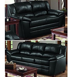 Simmons Paris Black Sofa and Loveseat