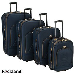Rockland Runway Navy 4-piece Expandable Luggage Set