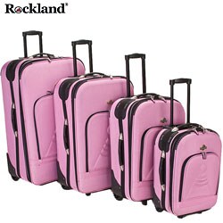 Rockland Runway Pink 4-piece Expandable Luggage Set