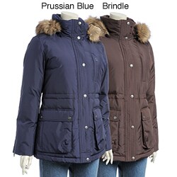 DKNY Faux Fur Trim Short Down Anorak