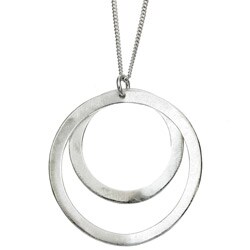 Argento Vivo Sterling Silver Double Circle Necklace