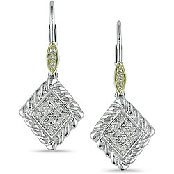Silver and 10k Gold 1/5ct TDW Diamond Earrings (J-K, I-3)